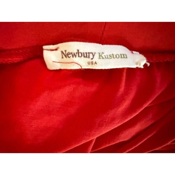 Newbury Kustom Red Cropped Top Size Small Style NKT552302 USA made Bell Sleeves - Picture 3 of 4
